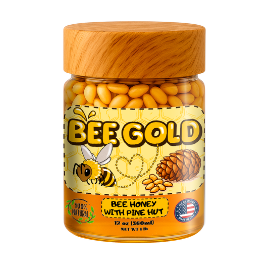 Bee Gold – Raw Honey with Pine Nut 12 oz
